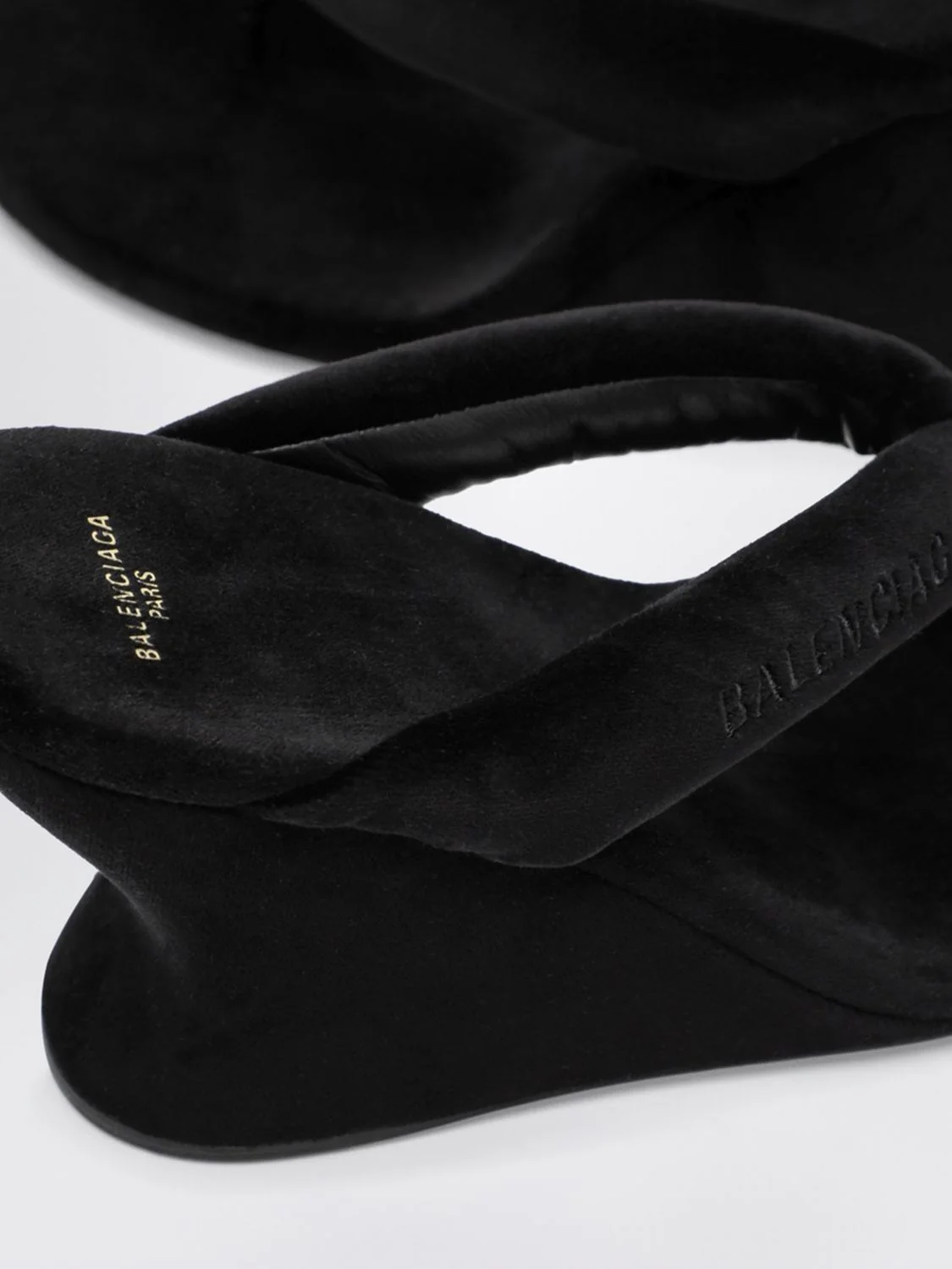 gaeta velvet wedge thong sandals