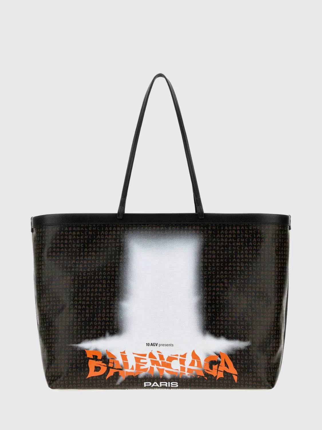 BALENCIAGA OS tote select large coated cotton tote bag with printed logo