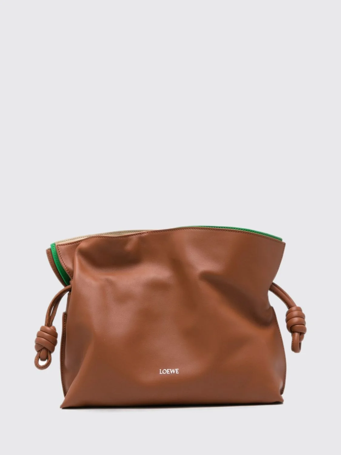 flamenco smooth calfskin clutch with removable shoulder strap