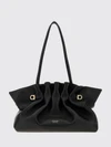 soft shoulder bag in ruched nappa leather with double handles