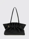 soft shoulder bag in ruched nappa leather with double handles