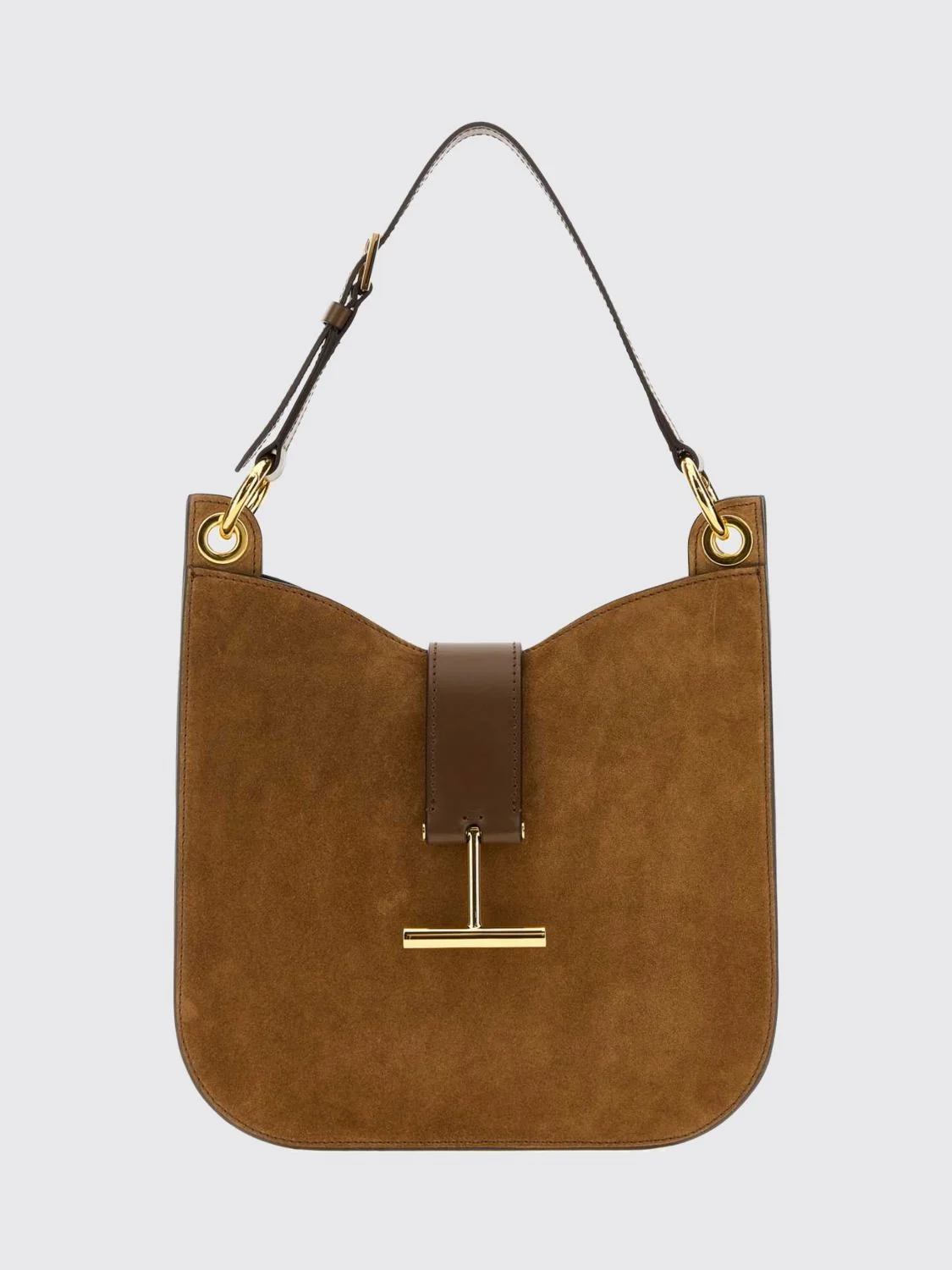 rectangular suede shoulder bag with adjustable handle