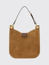 rectangular suede shoulder bag with adjustable handle