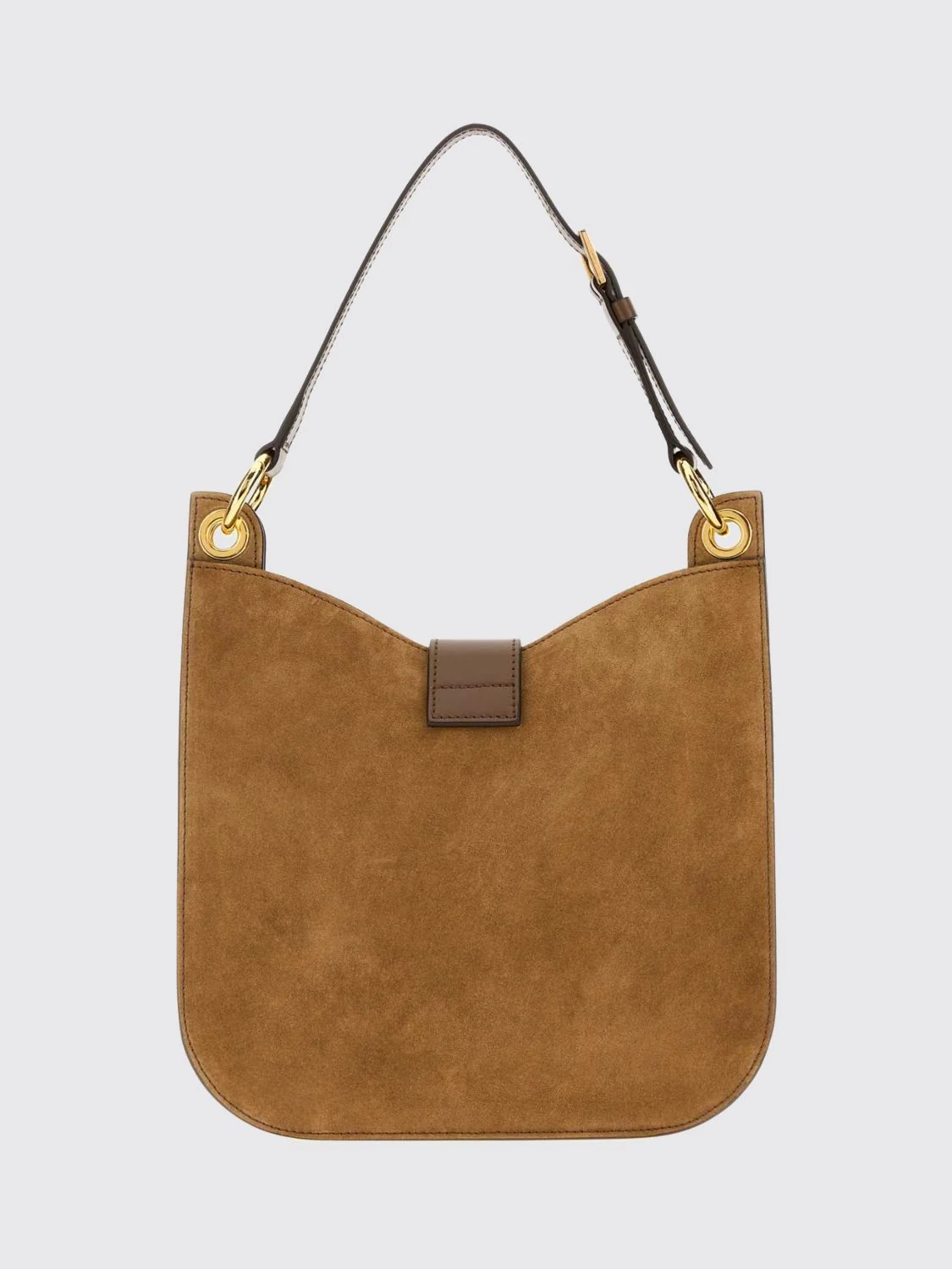 rectangular suede shoulder bag with adjustable handle