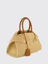 hug raffia and calfskin leather handbag with gancini clasp