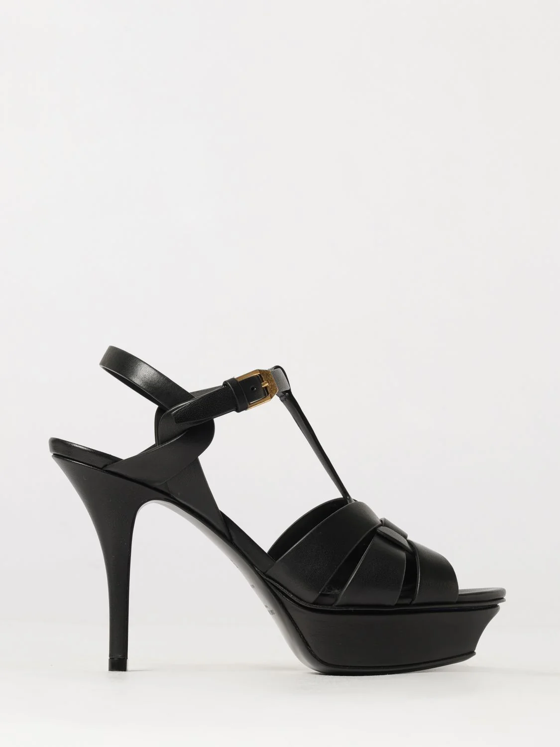 calfskin leather platform sandals with high stiletto heel