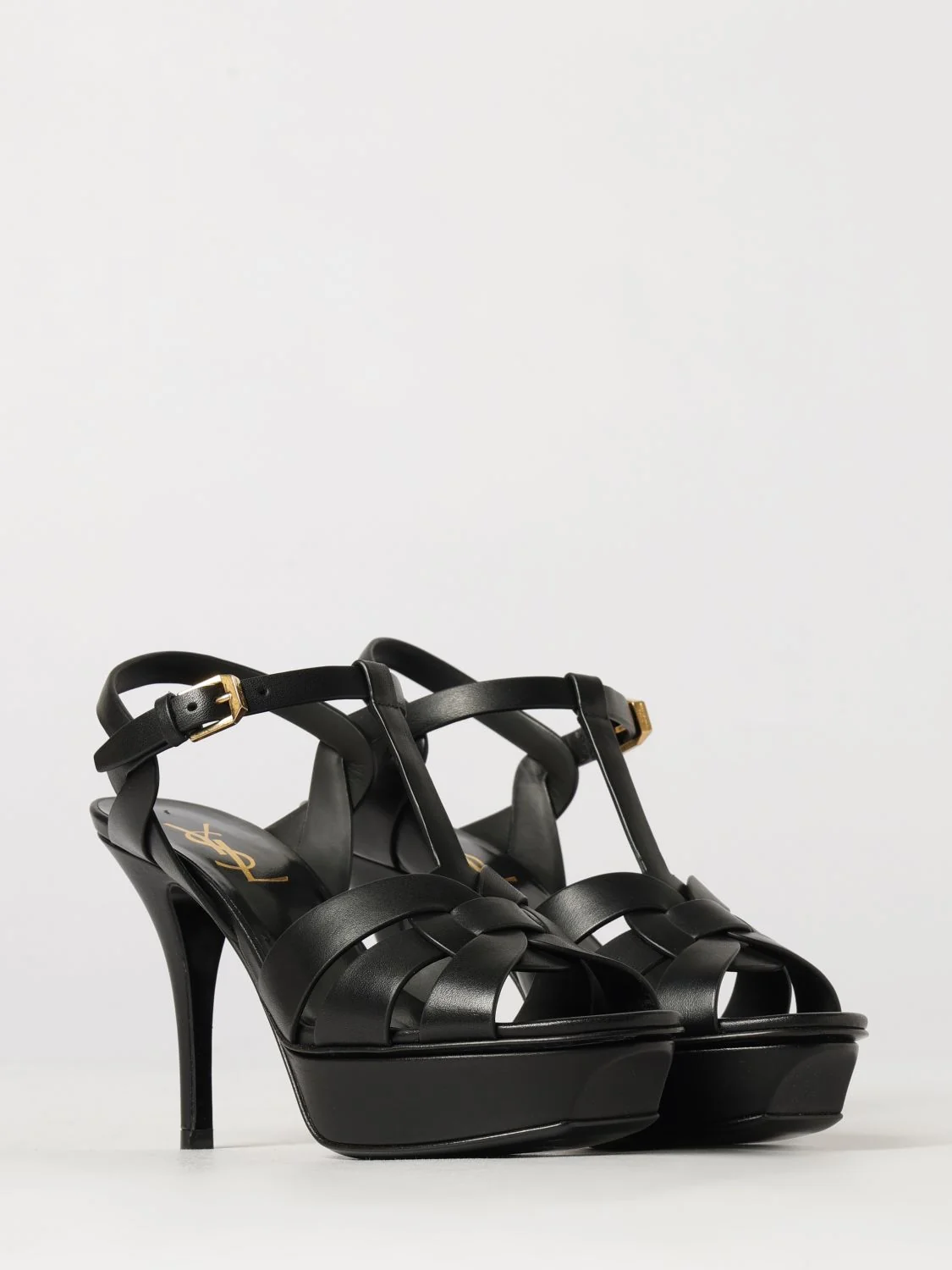 calfskin leather platform sandals with high stiletto heel