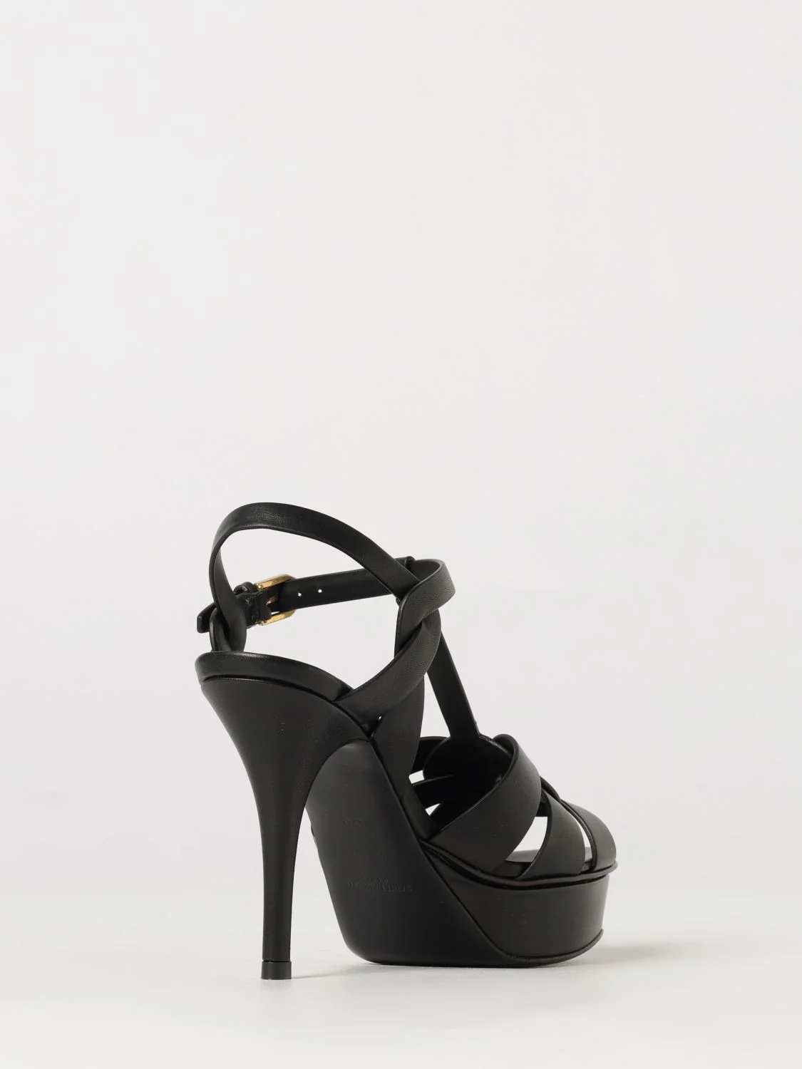 calfskin leather platform sandals with high stiletto heel