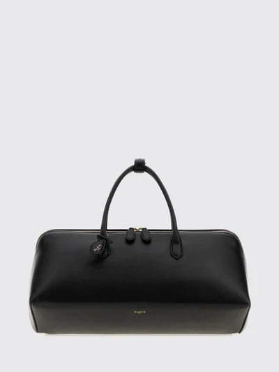 delta medium calfskin leather handbag with logo charm