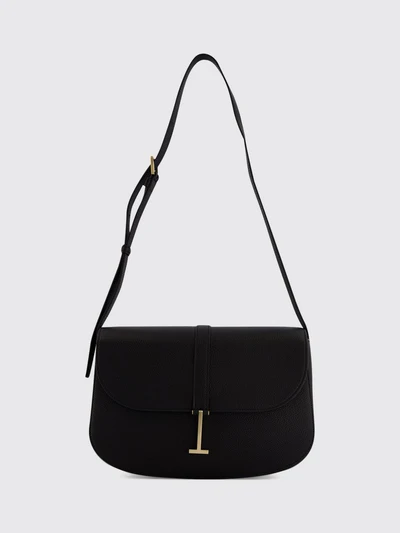 grained calfskin leather crossbody bag with monogram logo