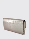 laminated leather python-print ceremony clutch