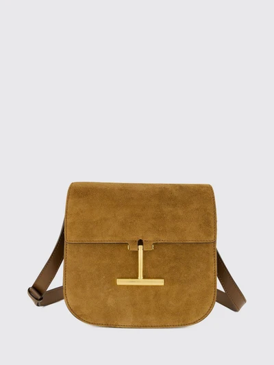 tara suede mini crossbody bag with logo