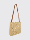 1969 raffia and steel shoulder bag with leather handle