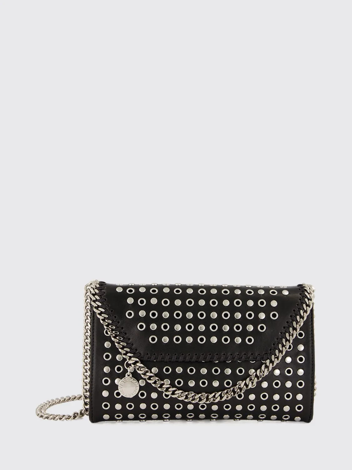 STELLA MCCARTNEY OS falabella eco alter mat mini crossbody bag with studs