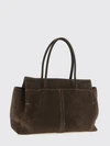 suede shoulder bag with double handle and charm
