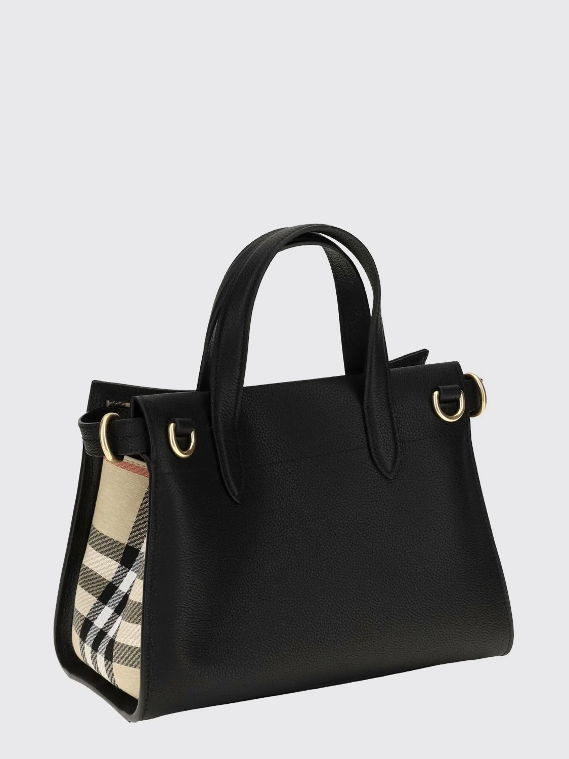 cotswolds small calfskin leather tote bag with check motif