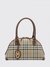 primrose vintage check canvas and leather bowling bag