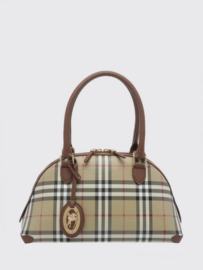 primrose vintage check canvas and leather bowling bag