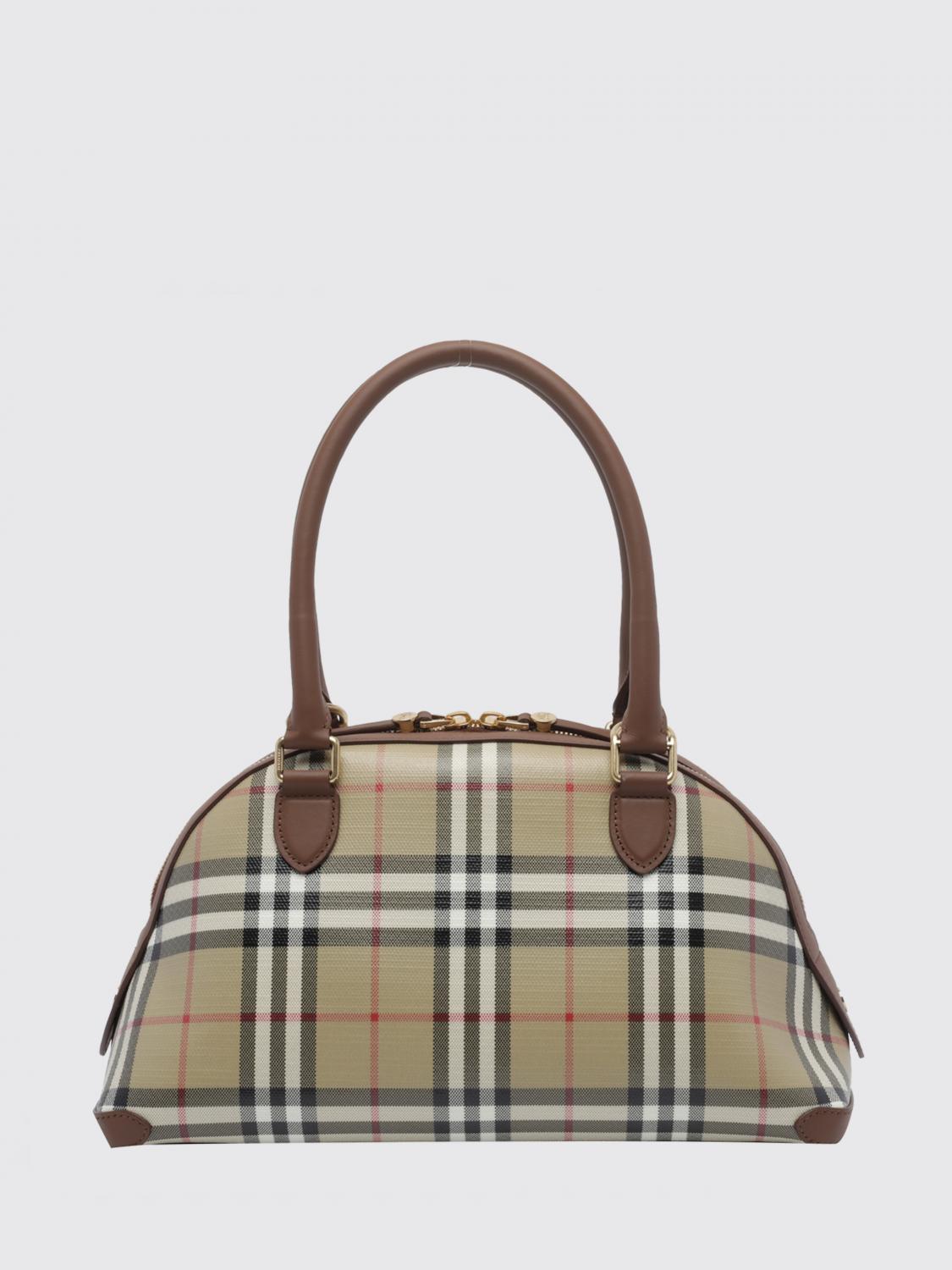 BURBERRY OS primrose vintage check canvas and leather bowling bag