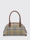 primrose vintage check canvas and leather bowling bag