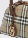 primrose vintage check canvas and leather bowling bag