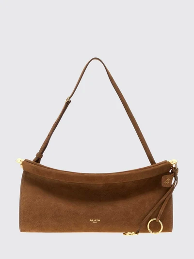le click east west suede calfskin shoulder bag