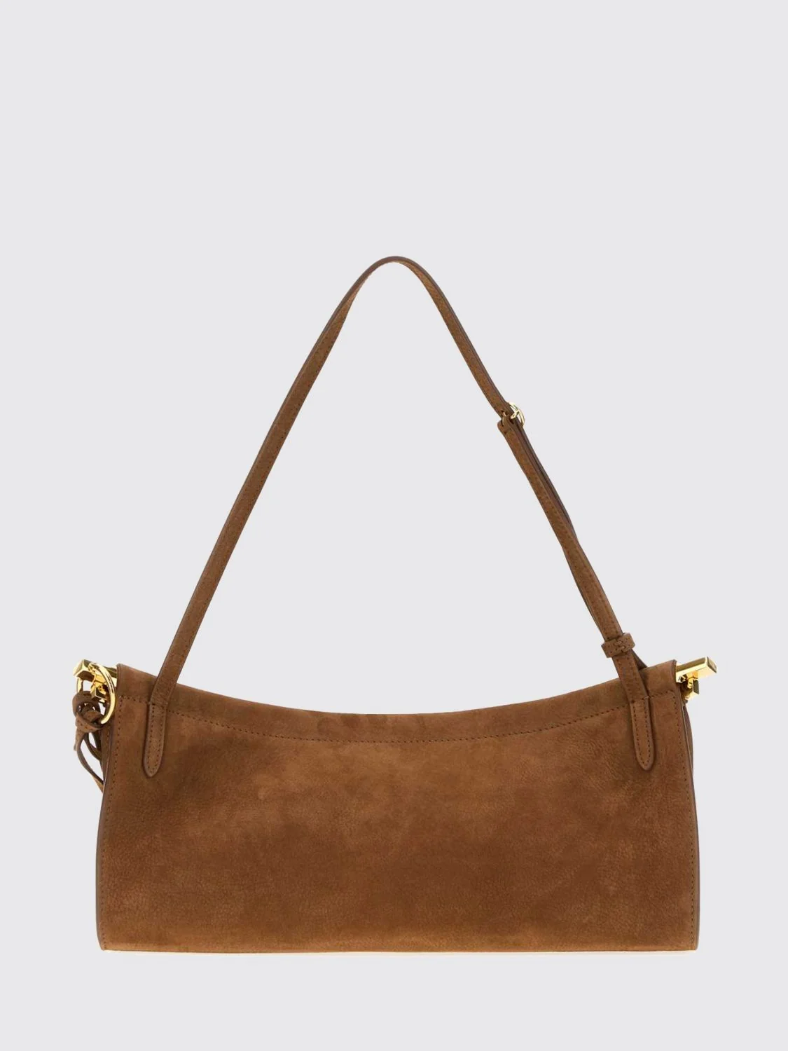 le click east west suede calfskin shoulder bag
