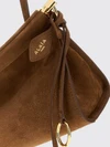 le click east west suede calfskin shoulder bag