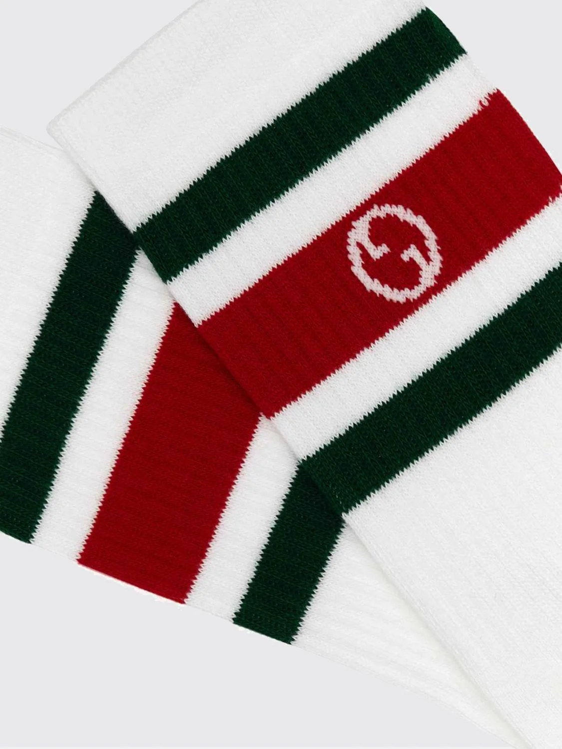 GUCCI L striped gg monogram cotton-blend socks