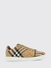 set low-top sneakers in vintage check fabric