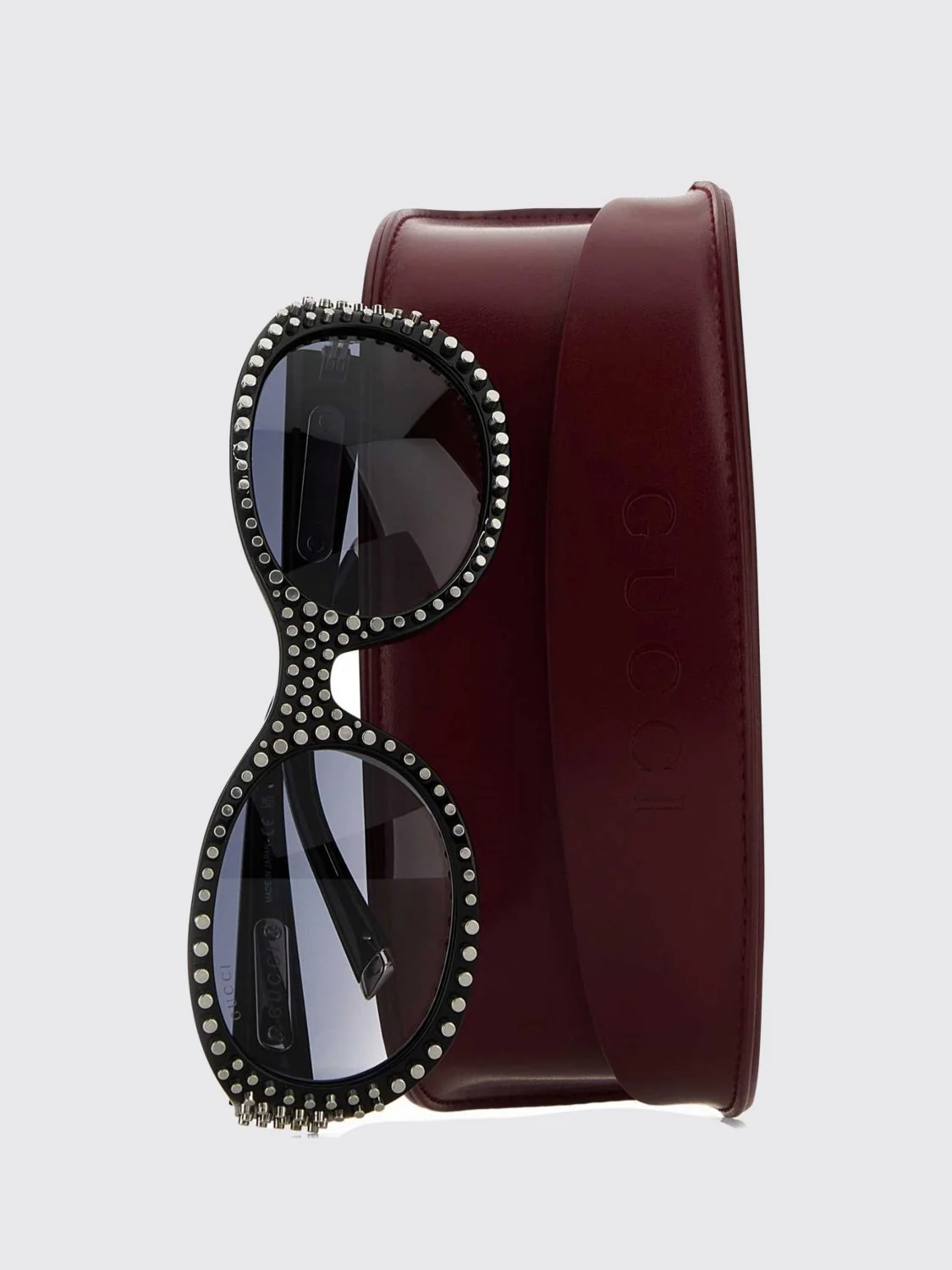 rounded-frame sunglasses in acetate with decorative studs