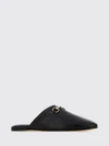 flat nappa leather mules with horsebit detail