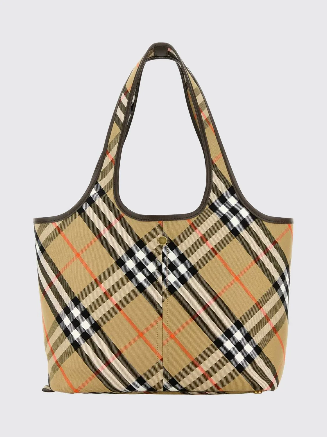 small tote bag in vintage check cotton with removable pouch