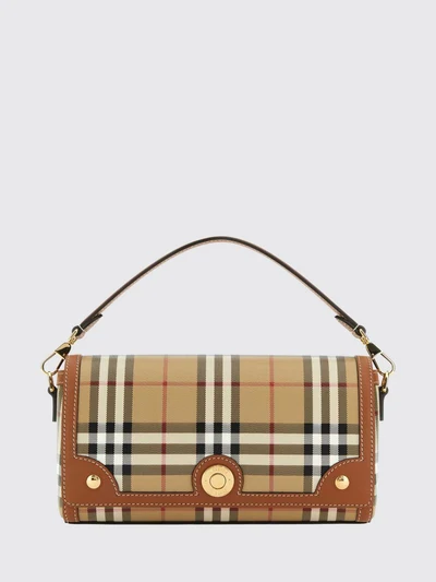 small note handbag in vintage check canvas and leather