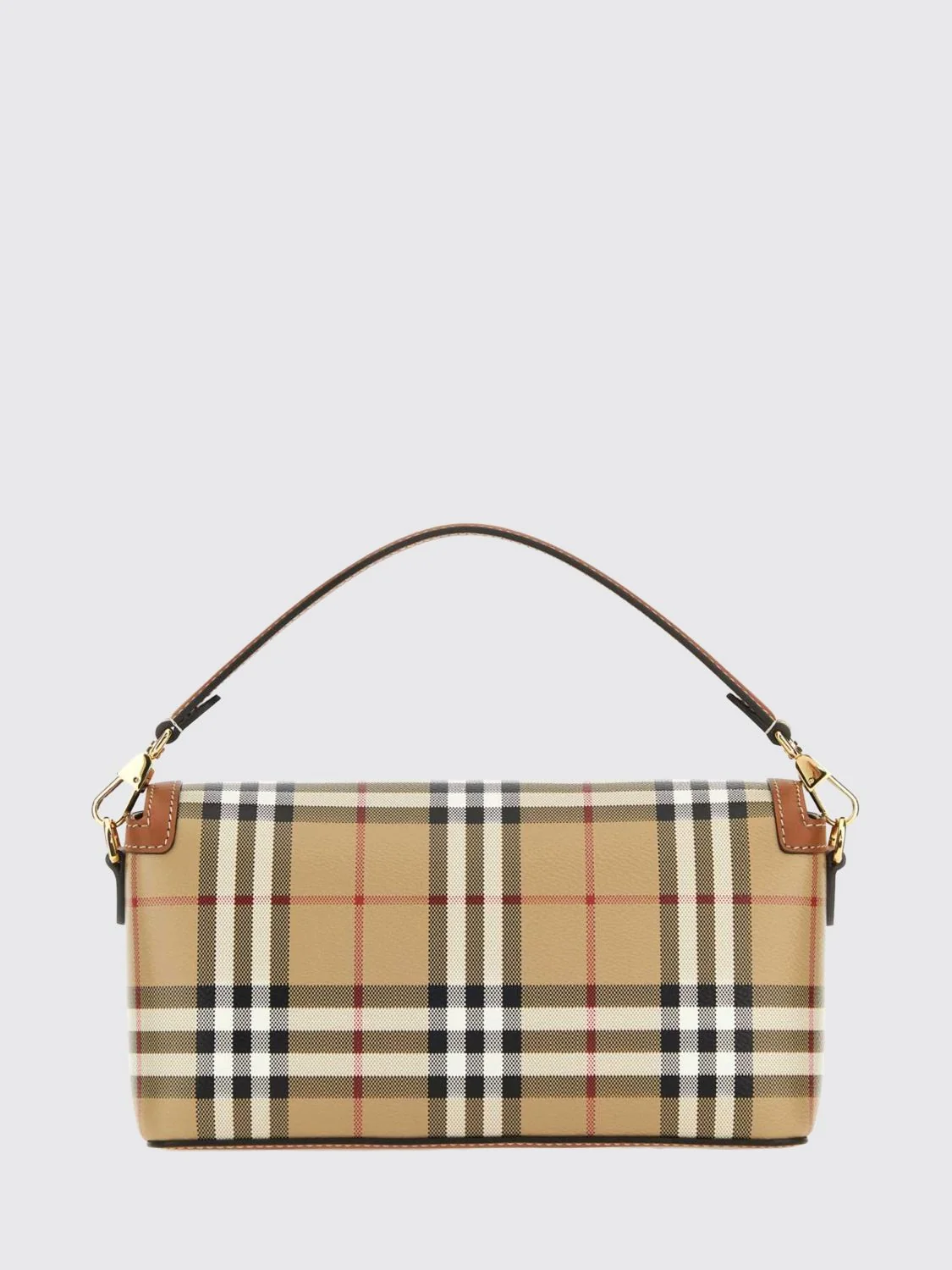 small note handbag in vintage check canvas and leather