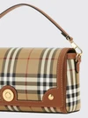 small note handbag in vintage check canvas and leather