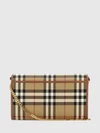 check coated cotton wallet on chain bag