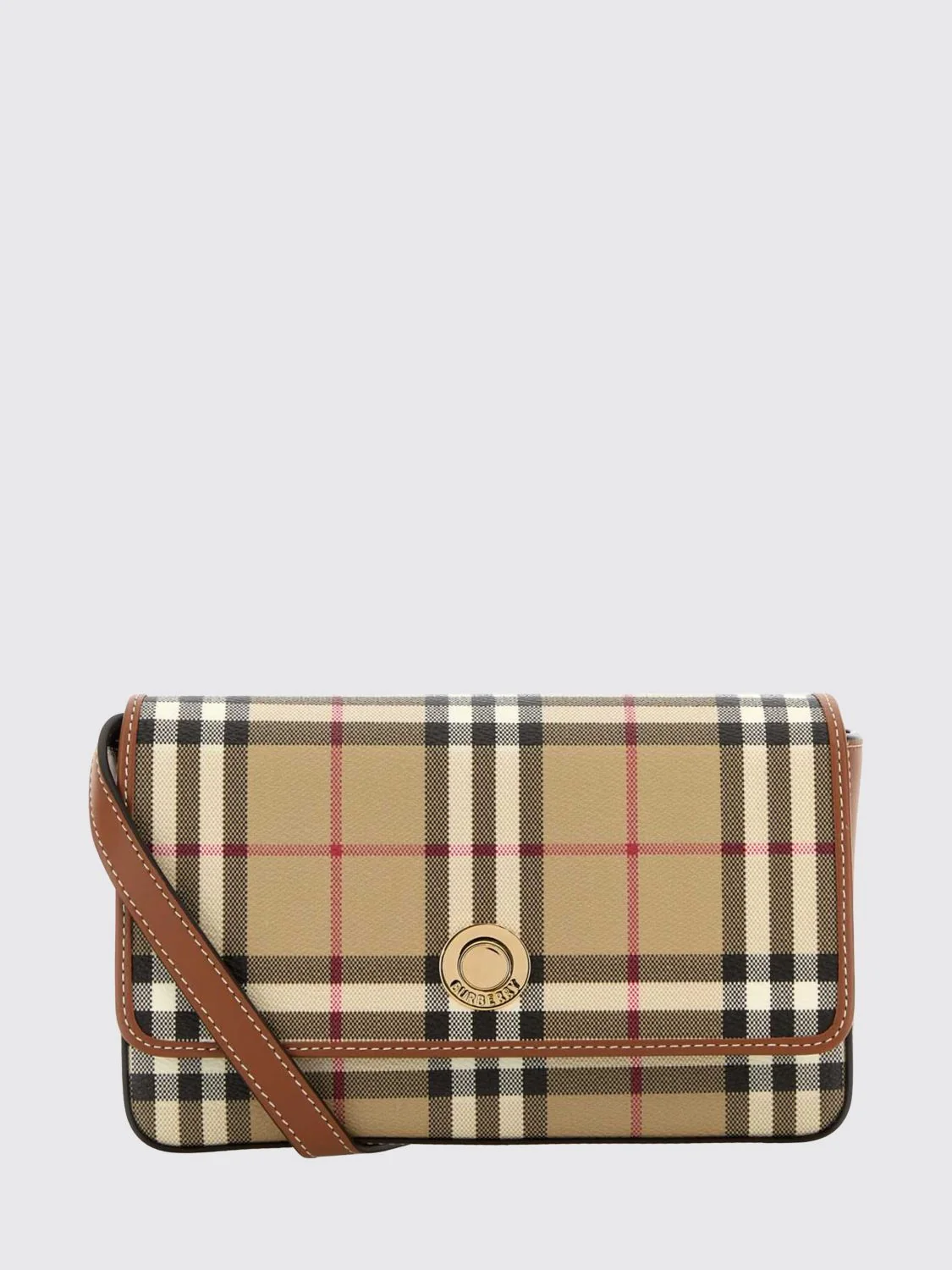 BURBERRY OS hampshire crossbody bag in vintage check canvas with flap closure