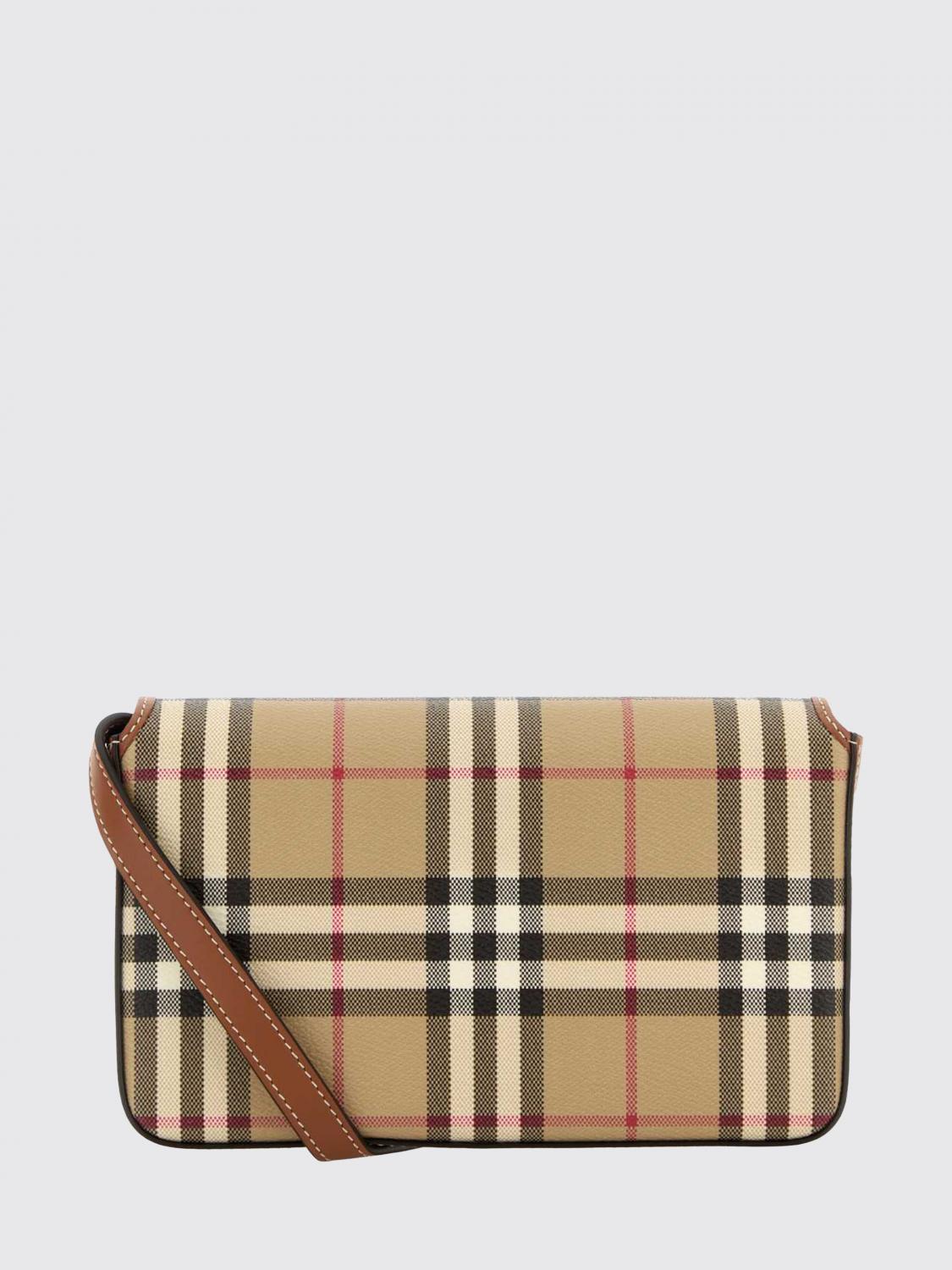 BURBERRY OS hampshire crossbody bag in vintage check canvas with flap closure