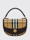 highlands mini half-moon bag in vintage check canvas and leather