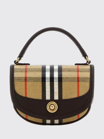 highlands mini half-moon bag in vintage check canvas and leather