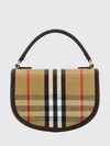 highlands mini half-moon bag in vintage check canvas and leather