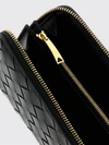 intrecciato leather continental zip-around wallet