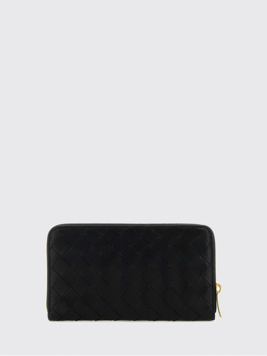 intrecciato leather continental zip-around wallet