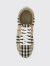low-top lace-up sneakers in cotton canvas with vintage check pattern