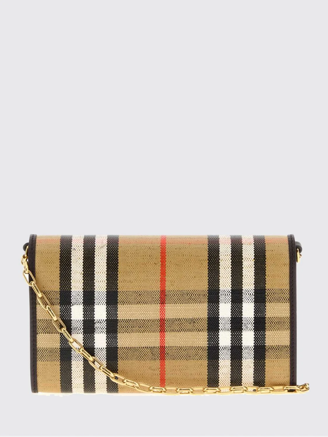 BURBERRY OS highlands mini crossbody bag in check canvas with ekd logo