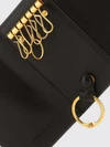 utility keyring in nappa leather with spring clip and ring