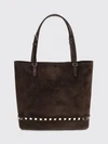 small rockstud suede tote bag with studs and embroidery