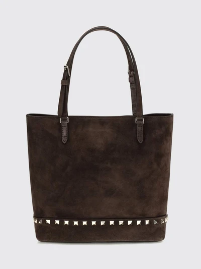 small rockstud suede tote bag with studs and embroidery