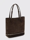 small rockstud suede tote bag with studs and embroidery
